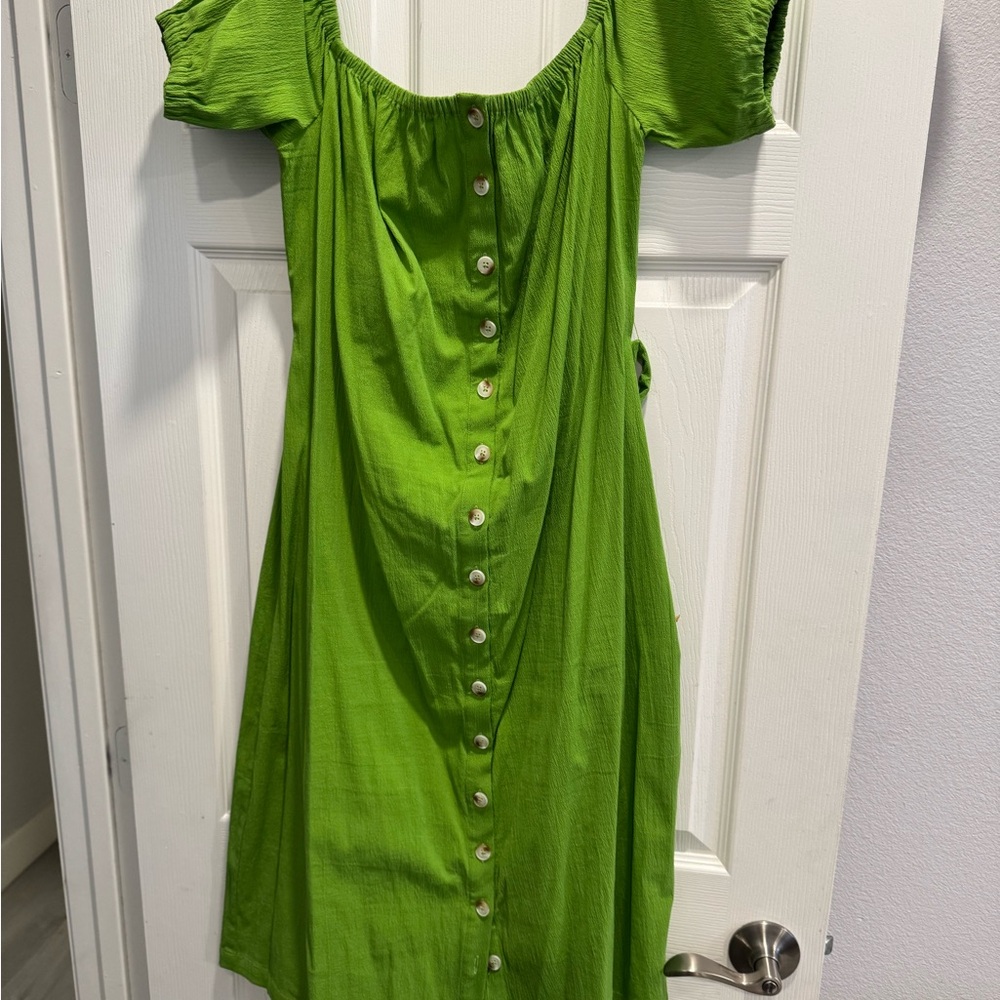 L'Academie Callao midi dress in moss